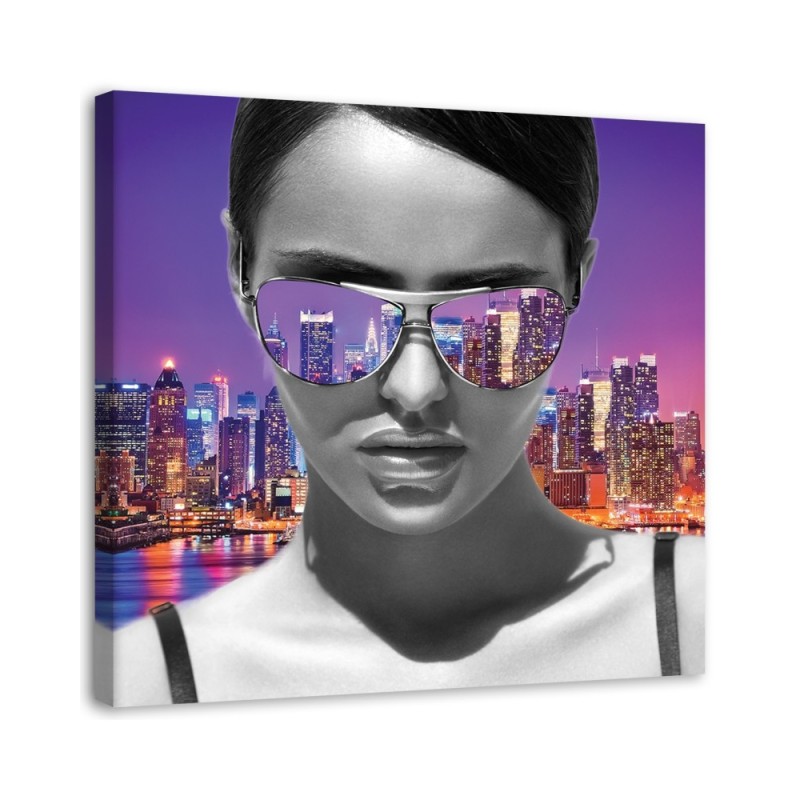 Leinwandbild modern - Pop Art Frau in New York | Feeby