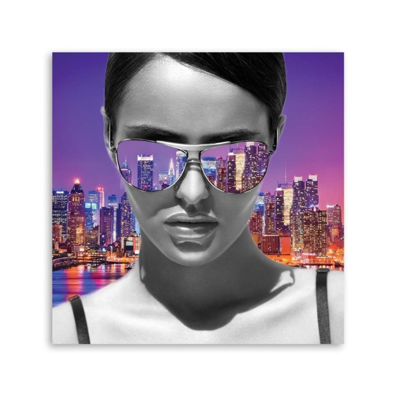 Leinwandbild modern - Pop Art Frau in New York | Feeby