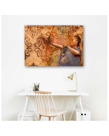 Leinwandbild - Frau schießt mit einem Bogen | Feeby