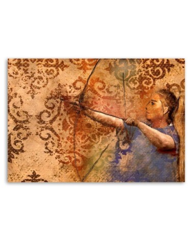 Leinwandbild - Frau schießt mit einem Bogen | Feeby