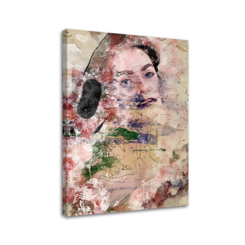 Wandbild für Wohnzimmer - Abstraktes Gesicht einer Frau | Feeby