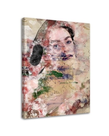 Wandbild für Wohnzimmer - Abstraktes Gesicht einer Frau | Feeby