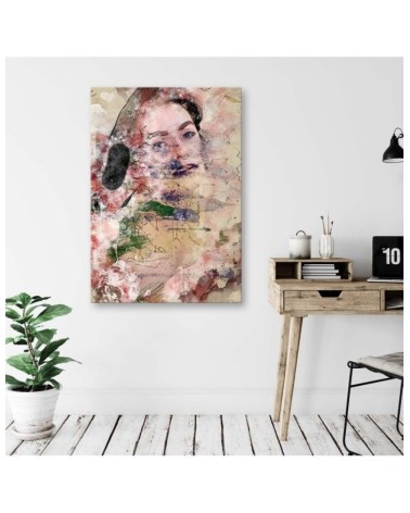 Wandbild für Wohnzimmer - Abstraktes Gesicht einer Frau | Feeby