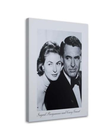 Ingrid Bergmann and Cary Grant - Black and white Canvas prints | FEEBY