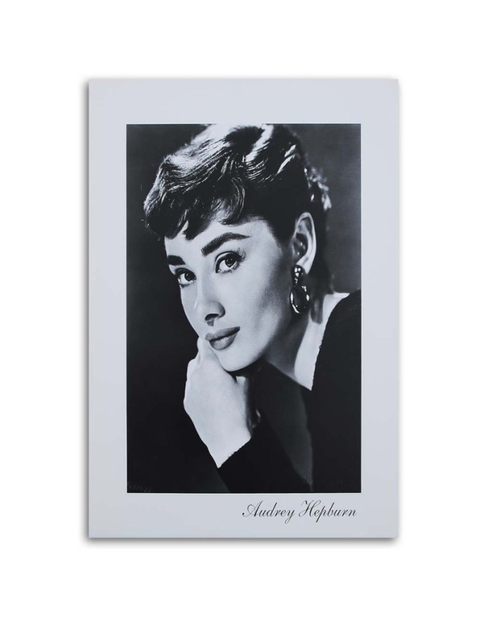 Audrey Hepburn portret czarno biały - Obrazy aktorzy i aktorki | FEEBY