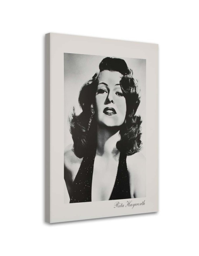 Leinwandbild - Rita Hayworth - Schwarz-Weiß-Porträt | Feeby