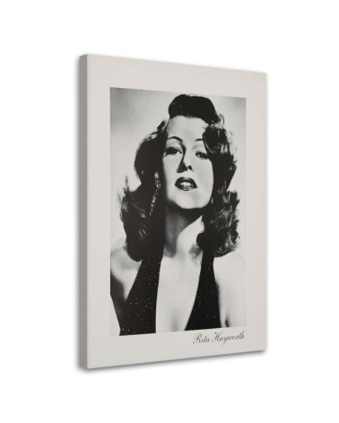 Rita Hayworth black and white portrait - Black and white Canvas paintings | FEEBY