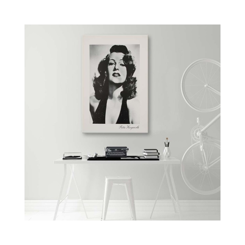 Leinwandbild - Rita Hayworth - Schwarz-Weiß-Porträt | Feeby