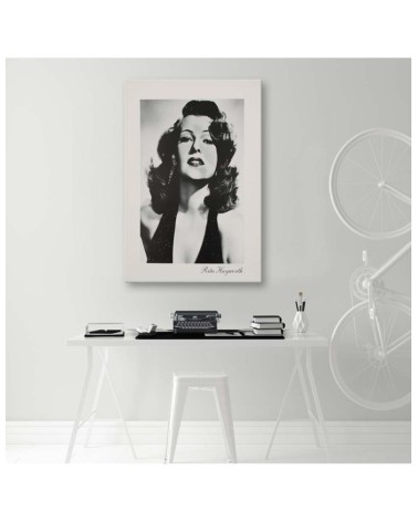 Leinwandbild - Rita Hayworth - Schwarz-Weiß-Porträt | Feeby