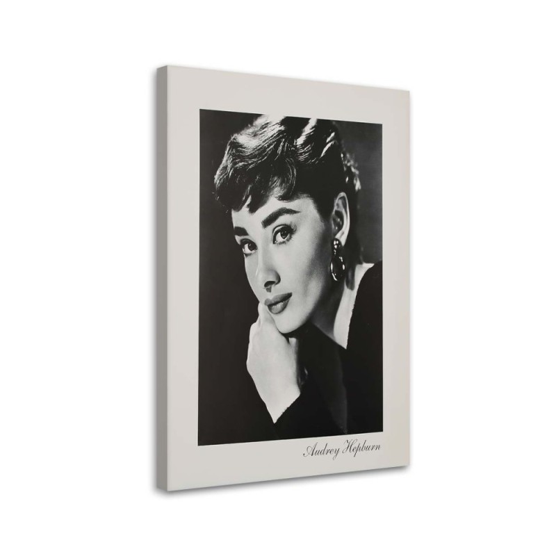 Modernes Wandbild - Audrey Hepburn - Porträt in Sepia | Feeby