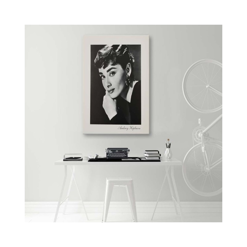 Modernes Wandbild - Audrey Hepburn - Porträt in Sepia | Feeby