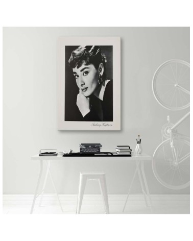 Modernes Wandbild - Audrey Hepburn - Porträt in Sepia | Feeby