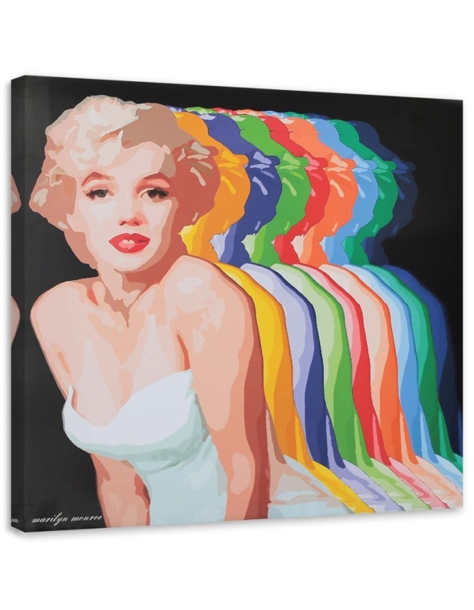 Obraz na płótnie - Marilyn Monroe z kolorowymi cieniami | FEEBY