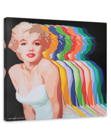 Obraz na płótnie - Marilyn Monroe z kolorowymi cieniami | FEEBY