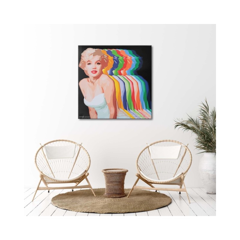 Bild auf Leinwand - Marilyn Monroe mit Farbschatten | Feeby