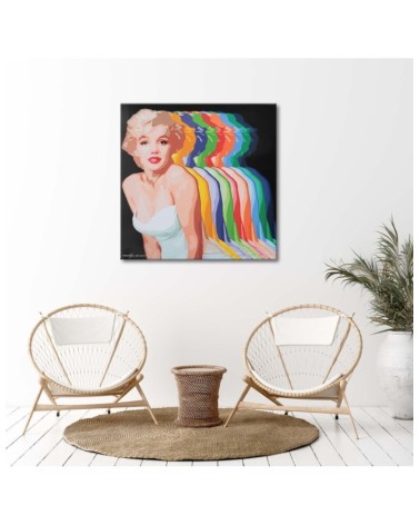 Bild auf Leinwand - Marilyn Monroe mit Farbschatten | Feeby