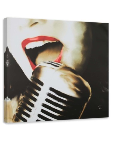 Modernes Wandbild - Mund einer singenden Frau | Feeby