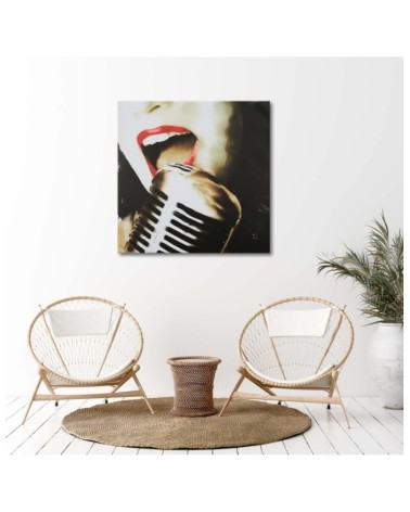 Modernes Wandbild - Mund einer singenden Frau | Feeby