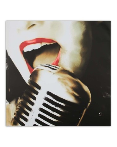 Modernes Wandbild - Mund einer singenden Frau | Feeby