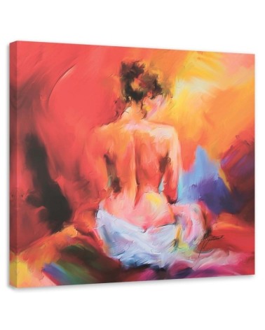 Bild auf Leinwand - Buntes Aktbild einer Frau | Feeby