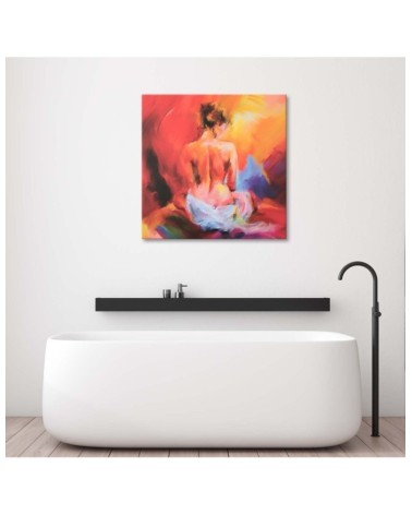 Bild auf Leinwand - Buntes Aktbild einer Frau | Feeby