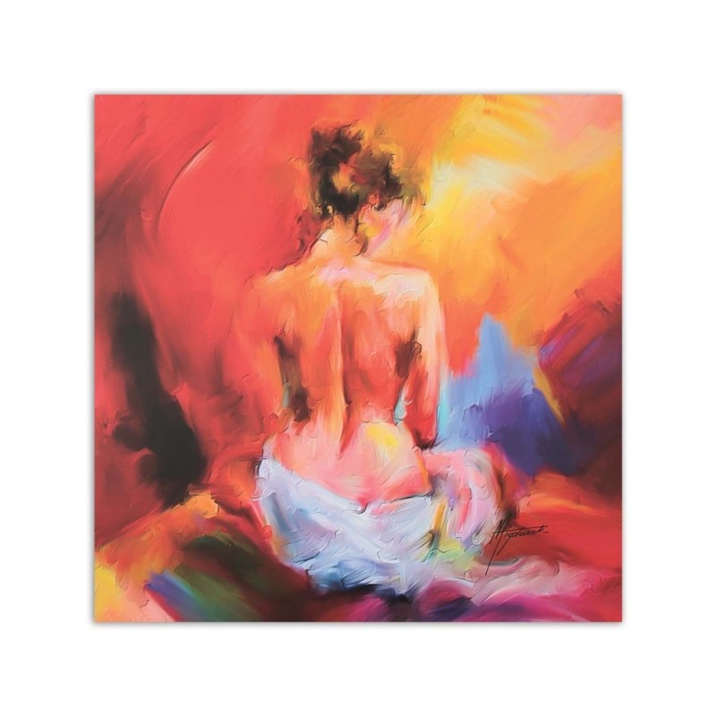 Bild auf Leinwand - Buntes Aktbild einer Frau | Feeby