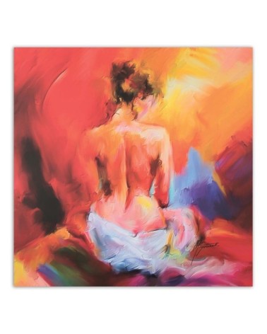 Bild auf Leinwand - Buntes Aktbild einer Frau | Feeby