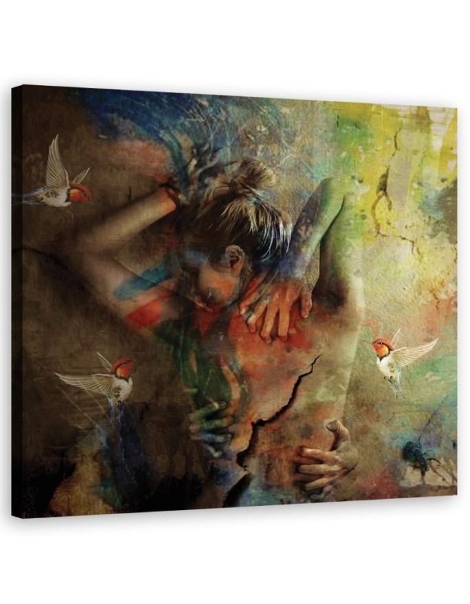 Modern paintings on canvas - Woman abstract colourful | FEEBY