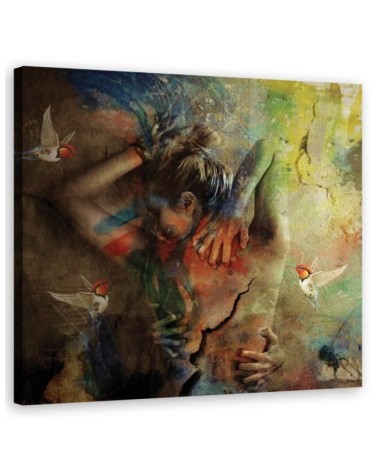 Modern paintings on canvas - Woman abstract colourful | FEEBY