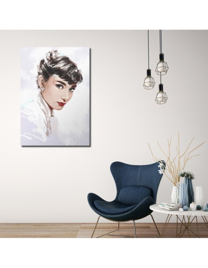 Obrazy aktorzy i aktorki - Audrey Hepburn w bieli | FEEBY