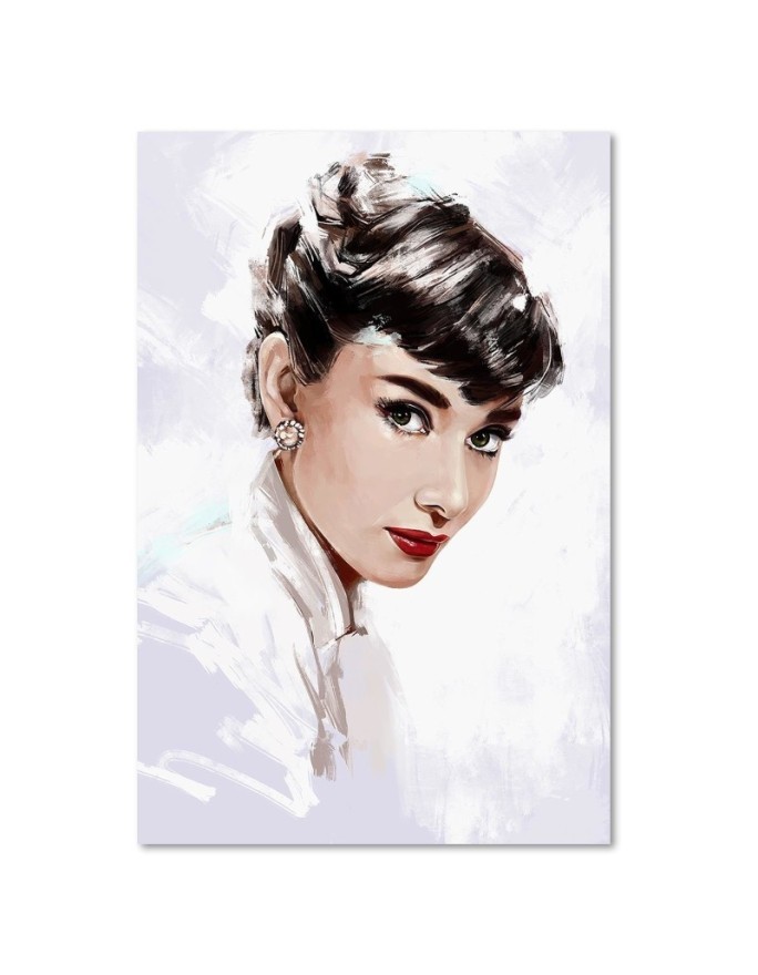 Obrazy aktorzy i aktorki - Audrey Hepburn w bieli | FEEBY