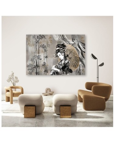 Leinwandbild - Geisha und Bambus | Feeby