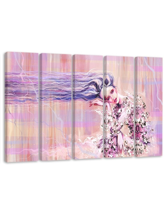 Dekoratives Leinwandbild - Eine Frau mit langen Haaren | Feeby