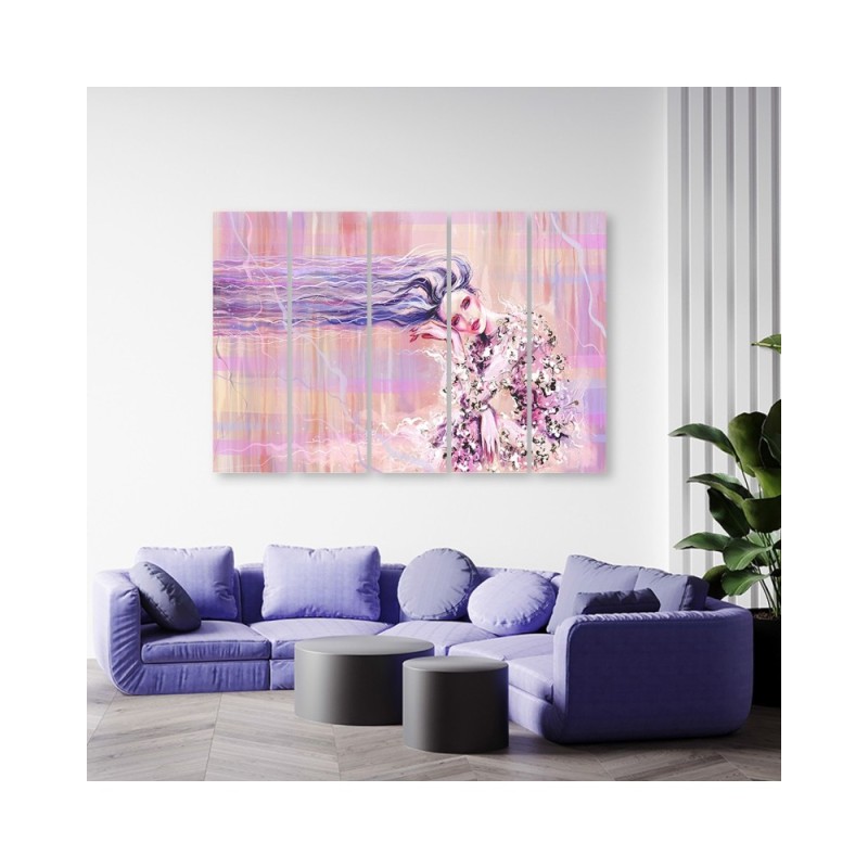 Dekoratives Leinwandbild - Eine Frau mit langen Haaren | Feeby