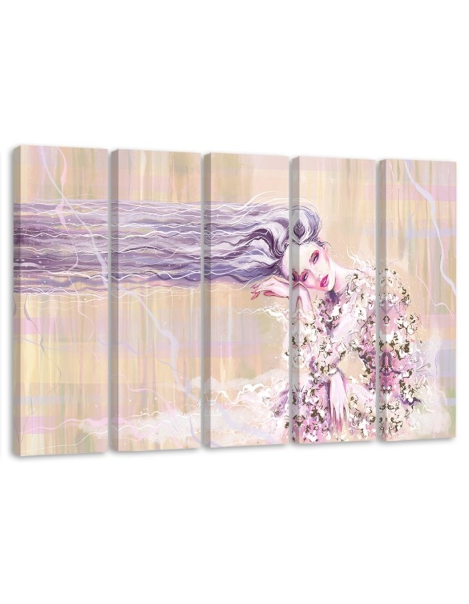 Leinwandbild - Eine Frau mit langen Haaren | Feeby