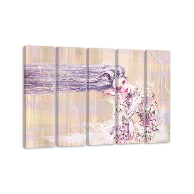 Leinwandbild - Eine Frau mit langen Haaren | Feeby