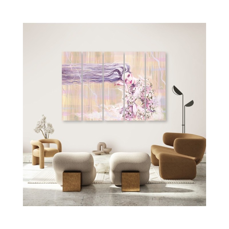 Leinwandbild - Eine Frau mit langen Haaren | Feeby