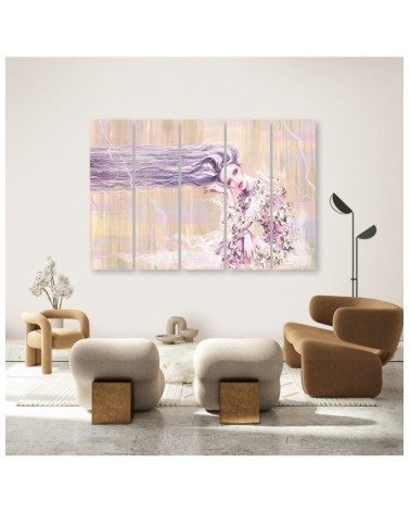 Leinwandbild - Eine Frau mit langen Haaren | Feeby