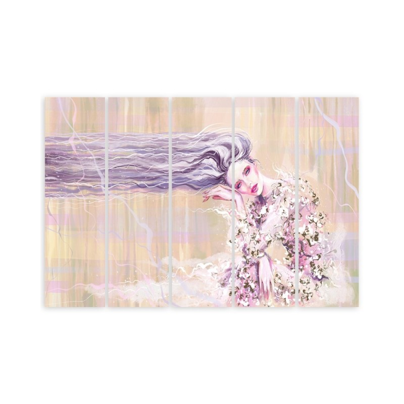 Leinwandbild - Eine Frau mit langen Haaren | Feeby