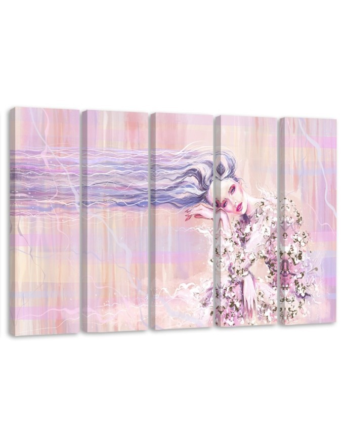 Bild auf Leinwand - Eine Frau mit langen Haaren | Feeby