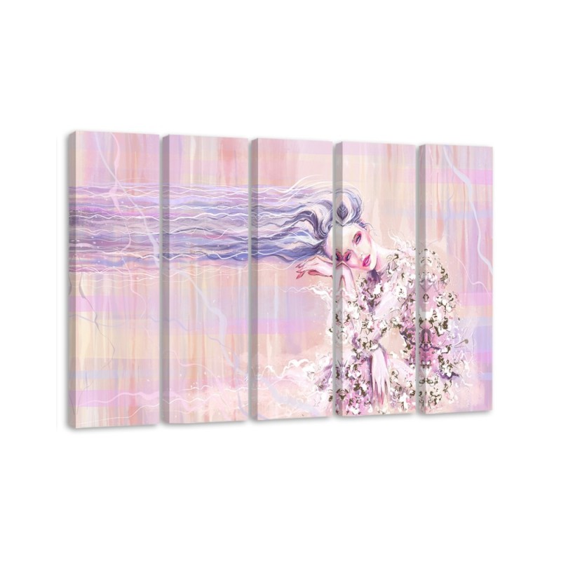 Bild auf Leinwand - Eine Frau mit langen Haaren | Feeby