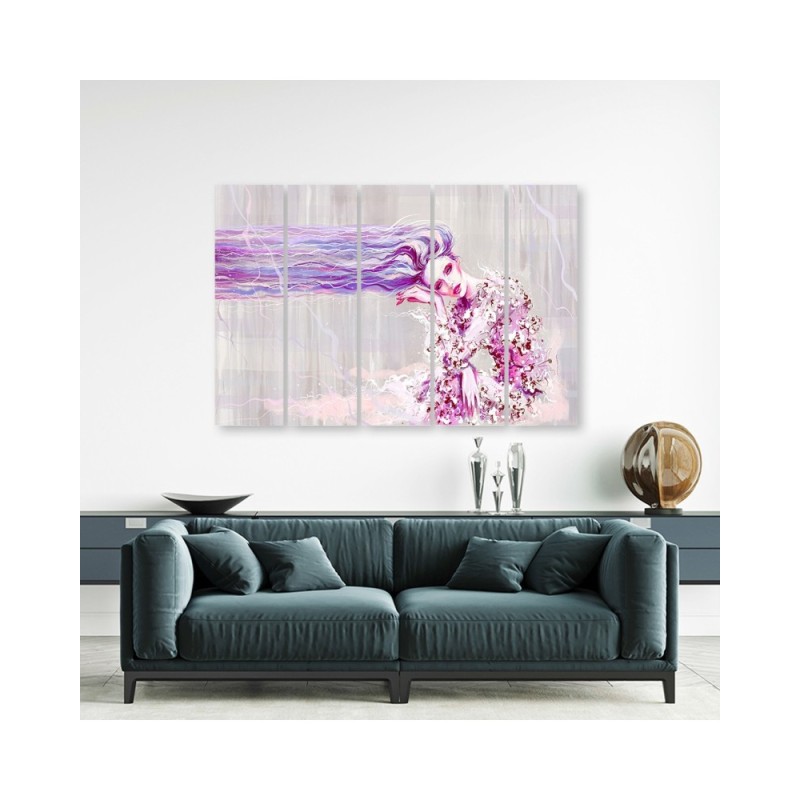 Leinwanddruck - Eine Frau mit langen Haaren | Feeby