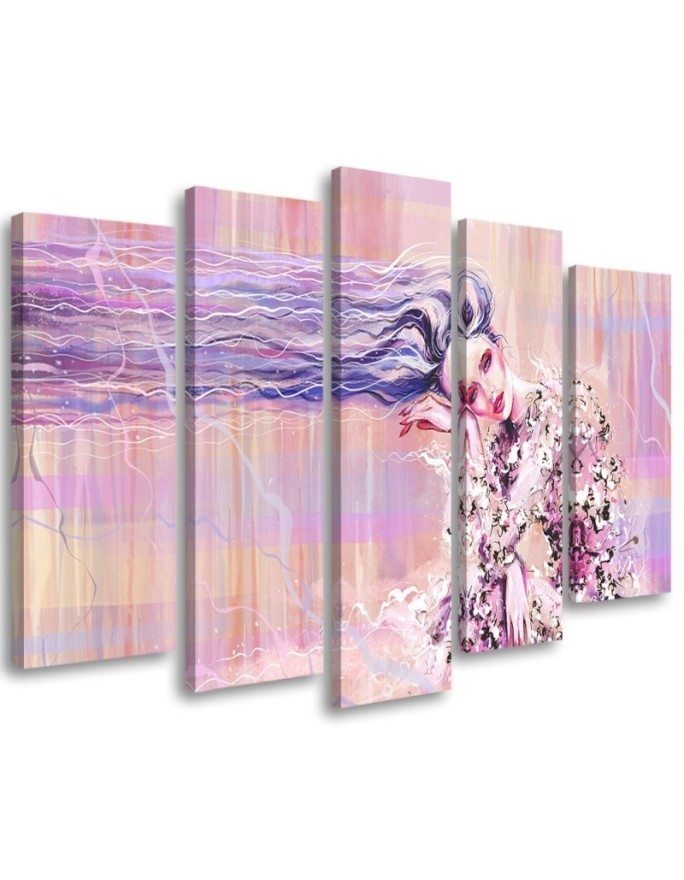 Leinwandbild - Eine Frau mit langen Haaren | Feeby