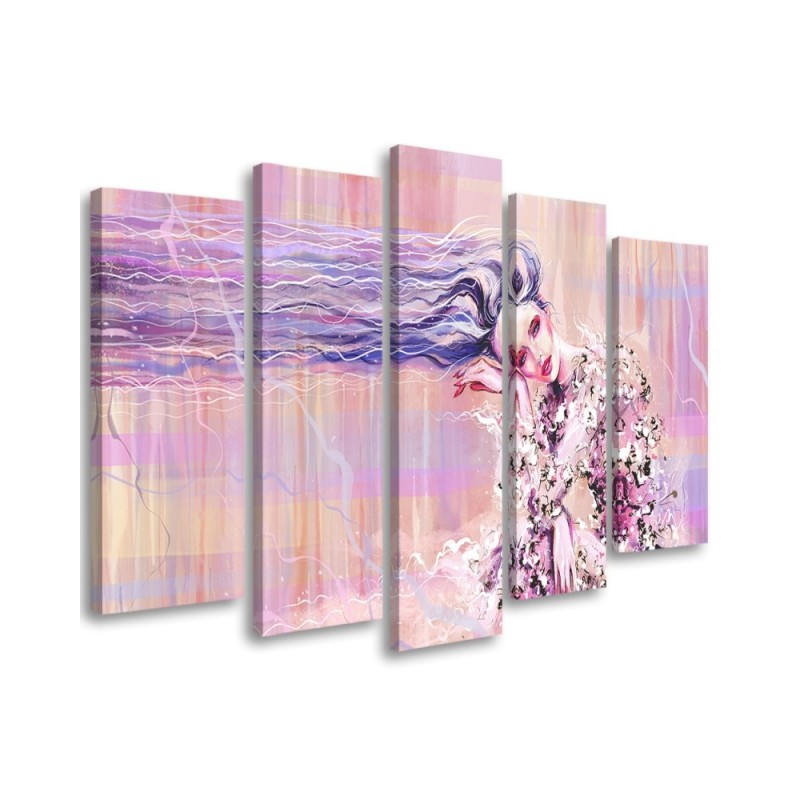 Leinwandbild - Eine Frau mit langen Haaren | Feeby