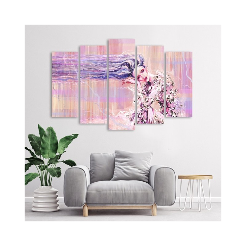 Leinwandbild - Eine Frau mit langen Haaren | Feeby