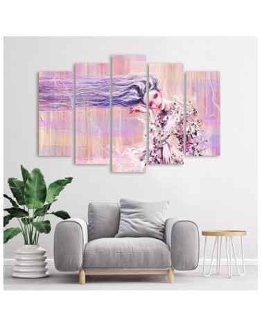 Leinwandbild - Eine Frau mit langen Haaren | Feeby