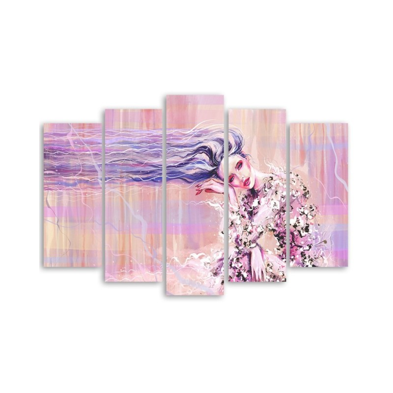 Leinwandbild - Eine Frau mit langen Haaren | Feeby