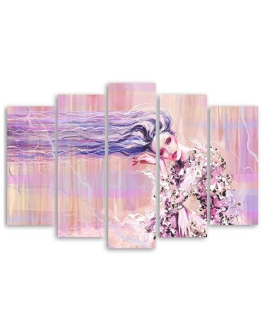 Leinwandbild - Eine Frau mit langen Haaren | Feeby