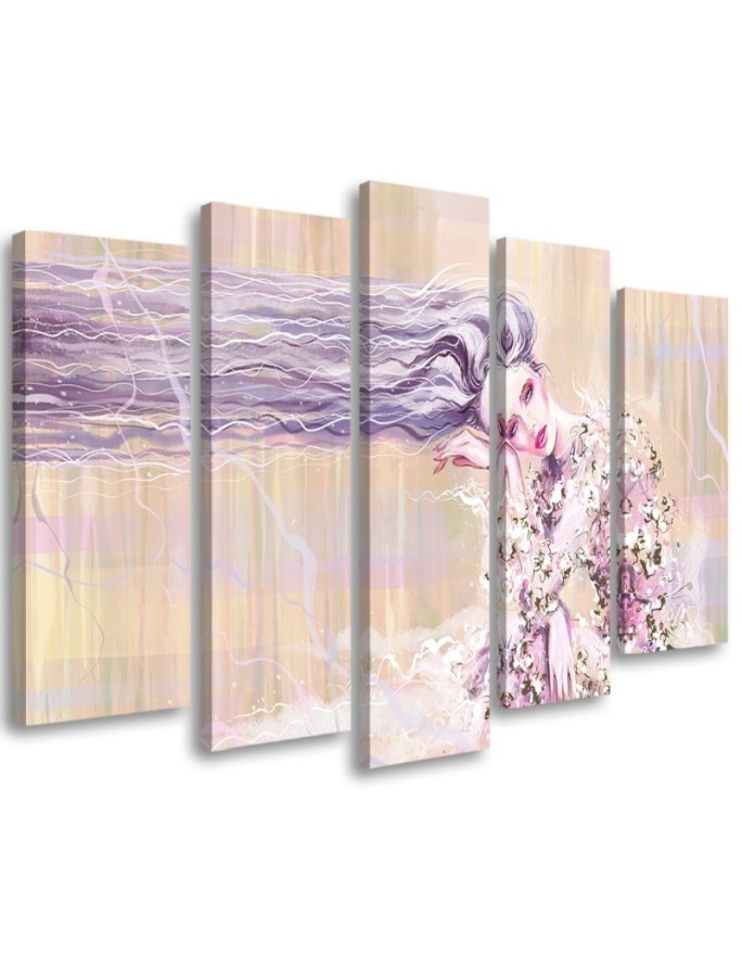 Wandbild für Wohnzimmer - Eine Frau mit langen Haaren | Feeby