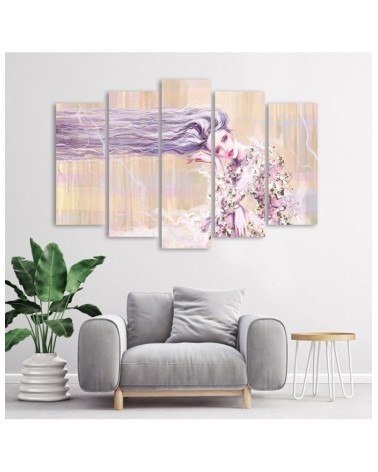 Wandbild für Wohnzimmer - Eine Frau mit langen Haaren | Feeby